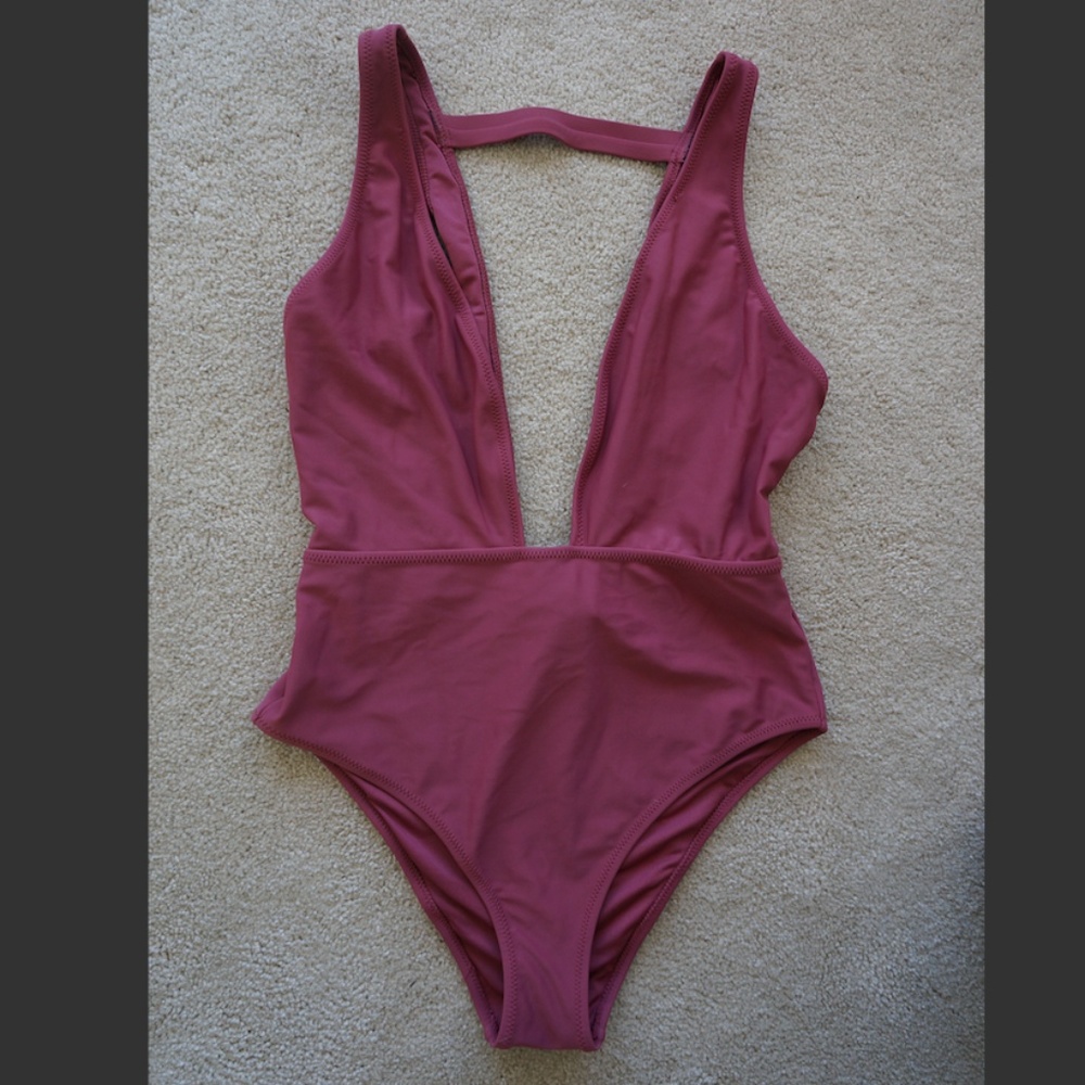 Forever 21 Double Deep V One Piece Swimsuit